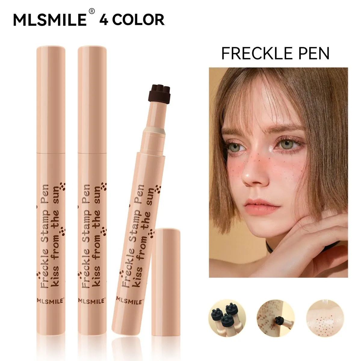 Faux Freckle Pen with Stamp Tip – Waterproof & Quick-Dry, Long-Lasting Natural Freckle Maker for a Sun-Kissed Look, Smudge-Proof & Transfer-Resistant